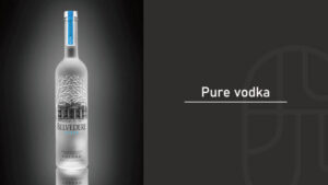Belvedere pure vodka bottle on a dark backdrop, symbolizing premium unflavored vodka